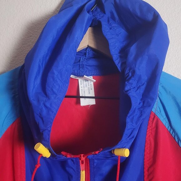 Sierra Designs Anorak Jacket Mens Large Red Blue Colorblock Pullover Nylon - Picture 2 of 11
